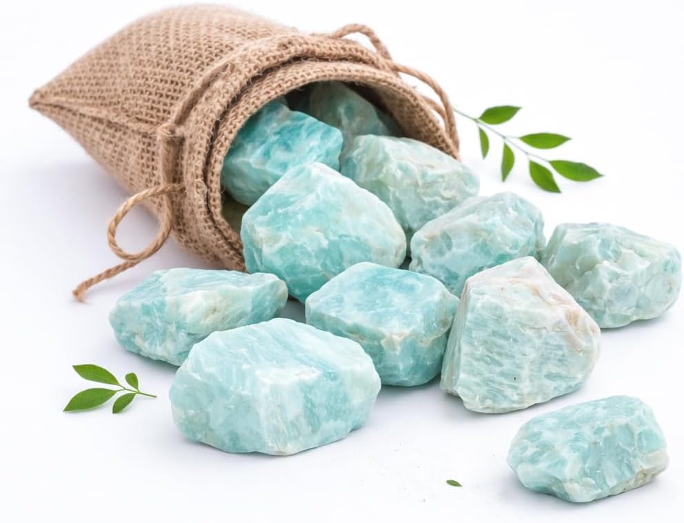 Crocon Amazonite Rough Bulk Natural Stone Raw Gemstone Tumbling Cabbing Polishing Gem Mining Chakra Balancing Reiki and Crystal Healing Good Luck Home Office Size : 1 LB