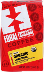 Equal Exchange Love Buzz Blend Organic Coffee Ground, 10-Ounce Packages (Pack of 2)