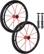 Pneumatic Rubber Tires - 2 Pcs 24" Replacement Wheelchair Rear Wheels with Quick Release Aluminum Hub, Bearing, and Axle 1/2