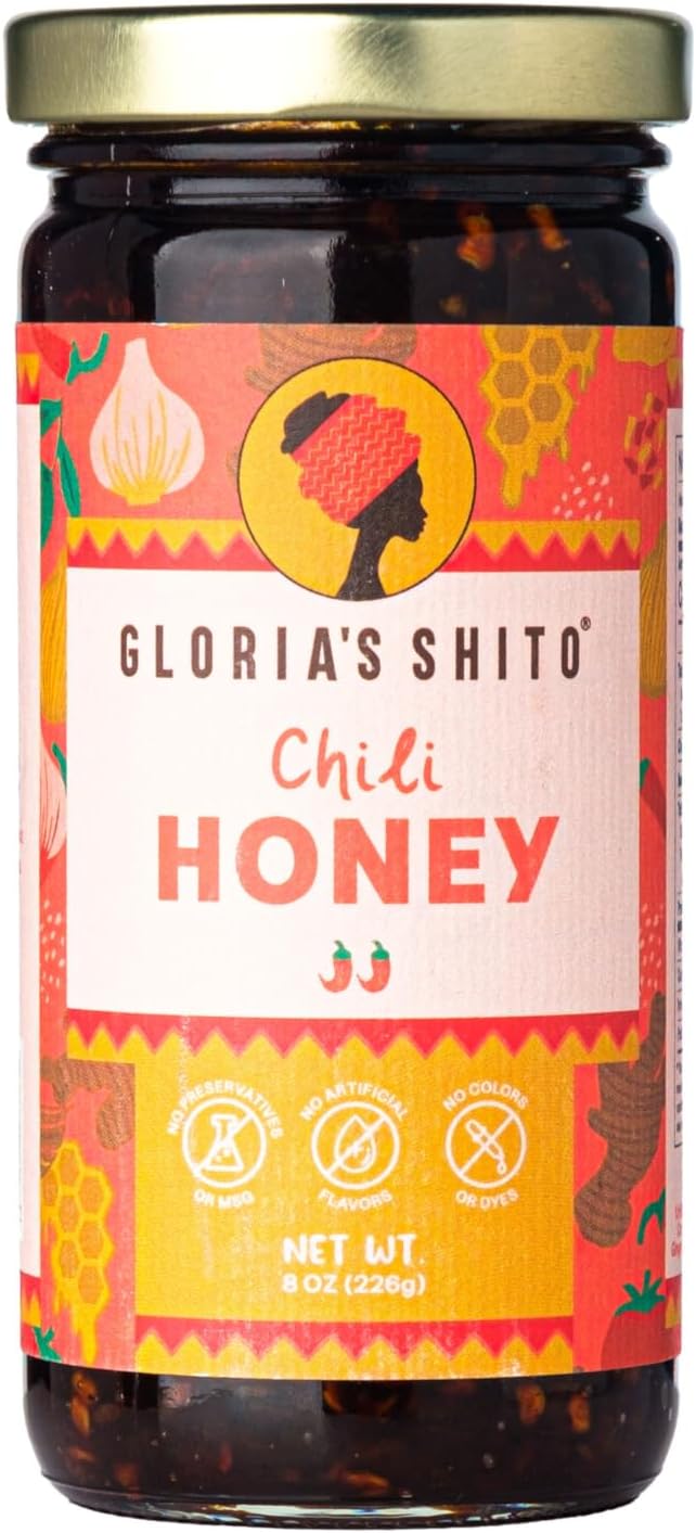Gloria's Shito Chili Honey All Natural Sweet and Spicy Umami Honey. Perfectly Delicious on All Your Favorite Meals. 8 oz. (Pack of 1)