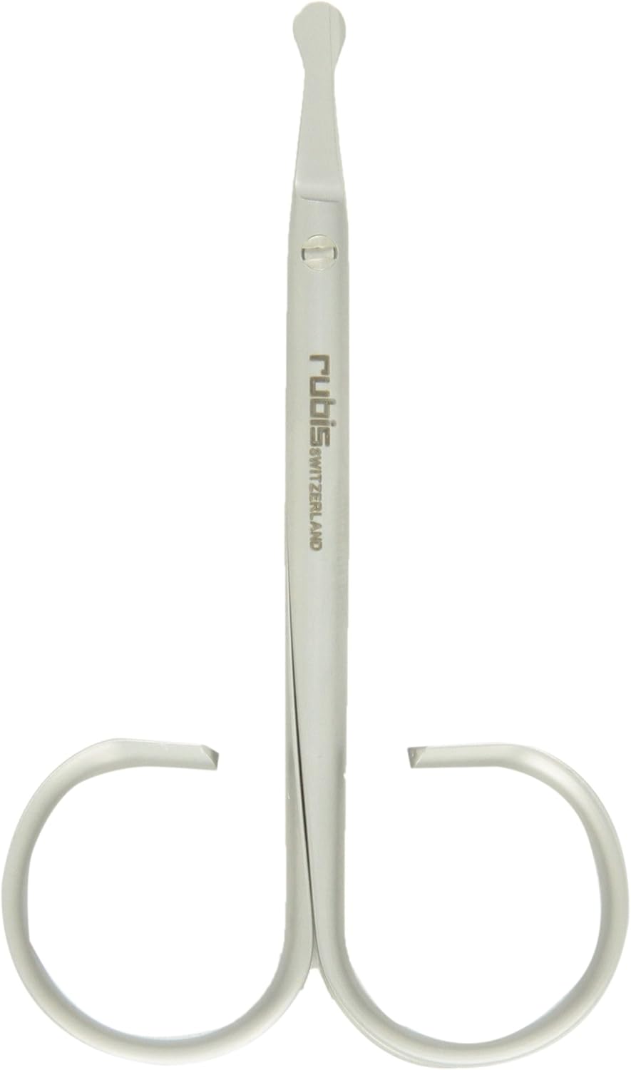 Rubis Duck Stainless Steel Scissors for Precise Nose and Ear Hair, 1F003, Made in Switzerland, Silver