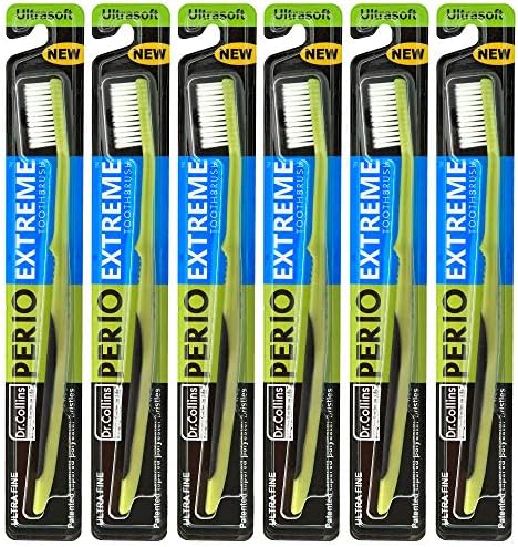 Dr. Collins Perio Extreme Toothbrush, (Colors Vary) (Pack of 6)