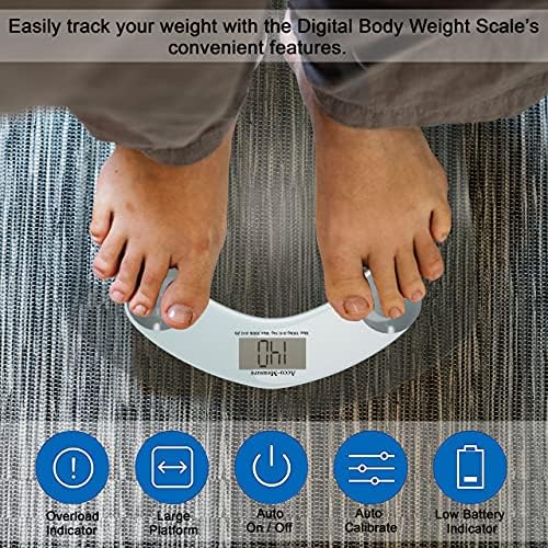 Accu-Measure Digital Scale - Accurate and Precise - Bathroom and Home Scale - Track Your Progress - Easy to Store - Up to 400 Pounds