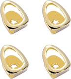 4Pcs 14K Gold Plated Teeth Grillz Open Face Single Tooth Caps Top or Bottom Teeth Grills for Your Teeth Grillz for Men Women Hip Hop Rapper Costume