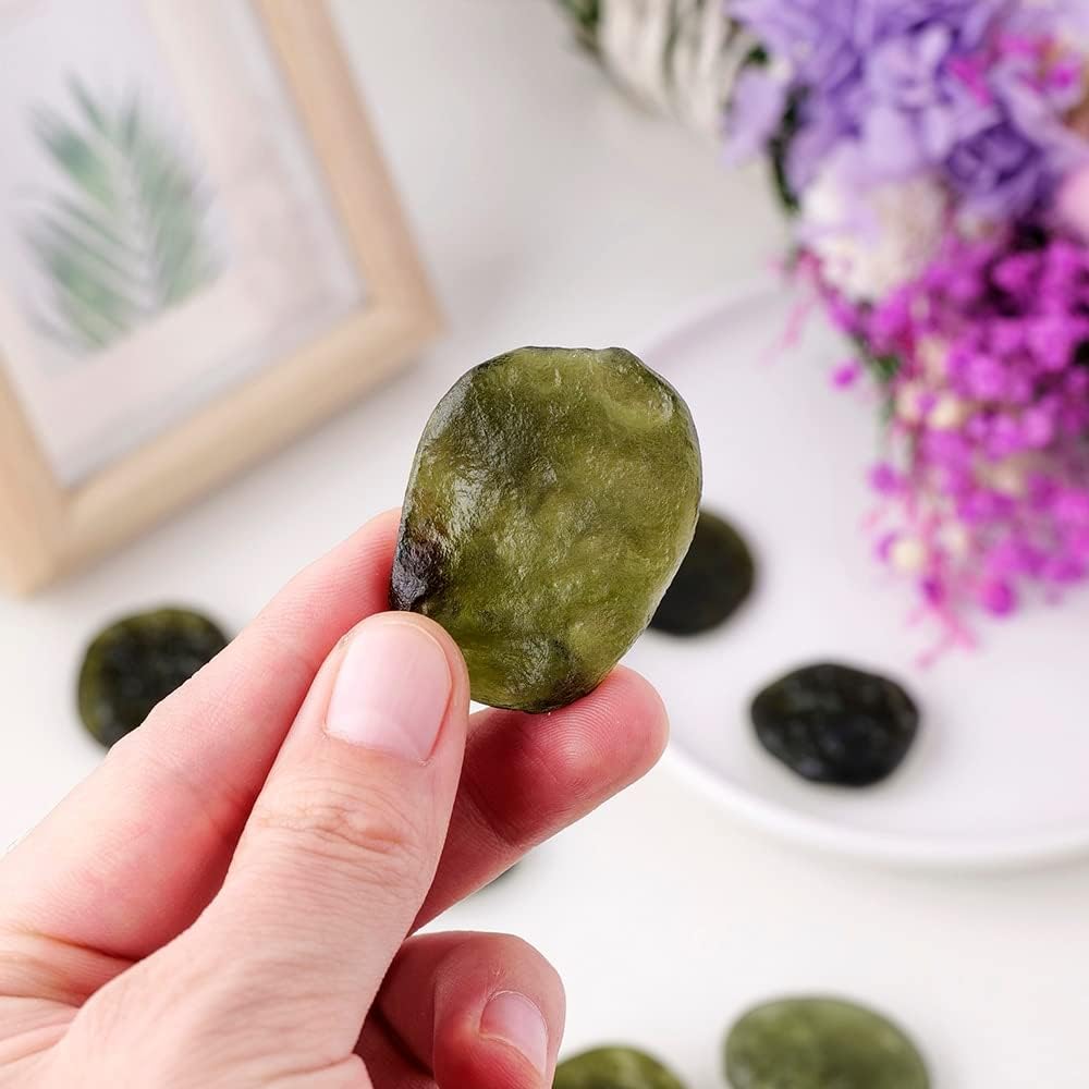 10-12g/pc Natural Moldavite Czech Meteorite Glass Beads Rough Stone Crystal Energy Stone