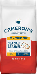 Cameron's Coffee Roasted Ground Coffee Bag, Flavored, Sea Salt Caramel, 32 Ounce