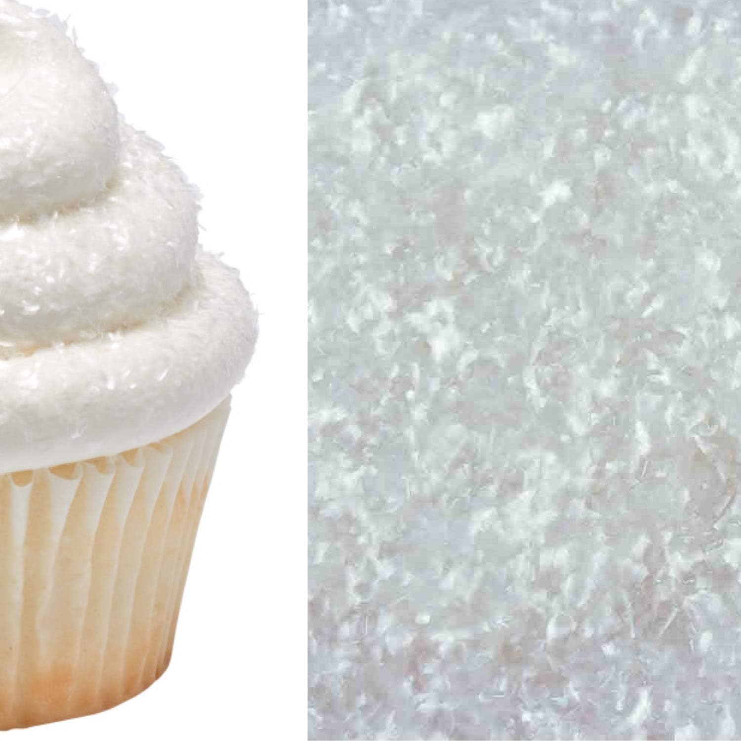 Edible Sprinkle Glitter Shimmer Sparkle Flakes for Cakes and Cupcakes 1/4 oz (Clear)