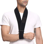 supregear Arm Sling, Adjustable Collar and Cuff Sling, Lightweight Simple Shoulder Immobilizer Arm Elbow Support Strap for Men Women, One Size Fits Most, Black