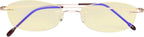 CessBlu Ladies Blue Light Blocking Glasses Anti Glare UV with Yellow Filter Eyeglasses for Women Reading Screen Rimless