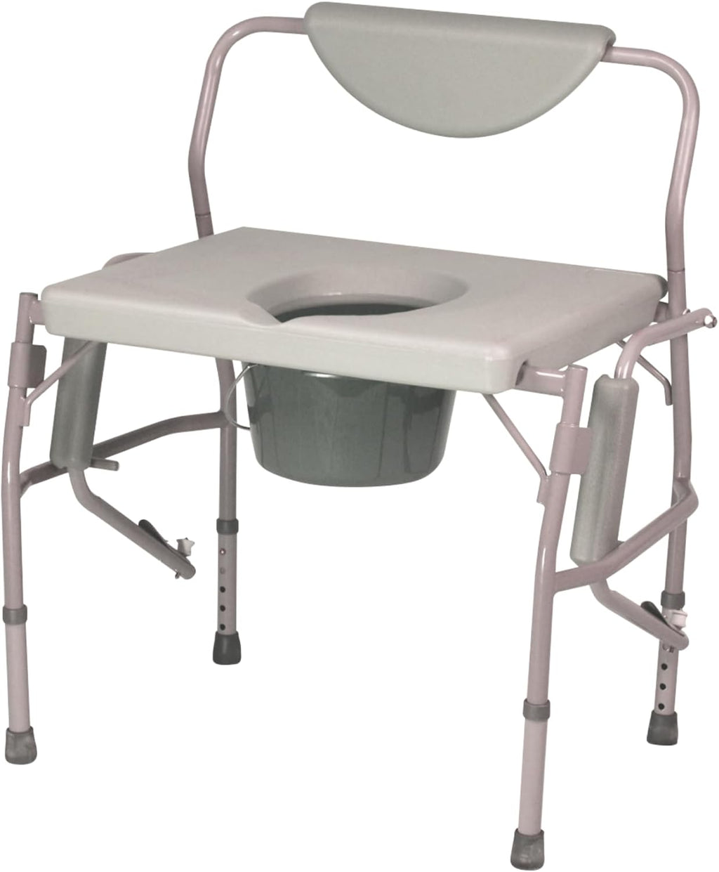 Homecraft Deluxe Bariatric Drop Arm Commode, 1000 lb Weight Capacity, Extra Wide Seat with Adjustable Height, Bedside or Over Toilet Use, Drop Arms for Easy Transfers, Includes Splash Guard & Bucket