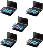 5pcs 10 Holes Dental Burs Holder Block Case with Blue Silicone Dental Autoclavable Burs Holders (Black)