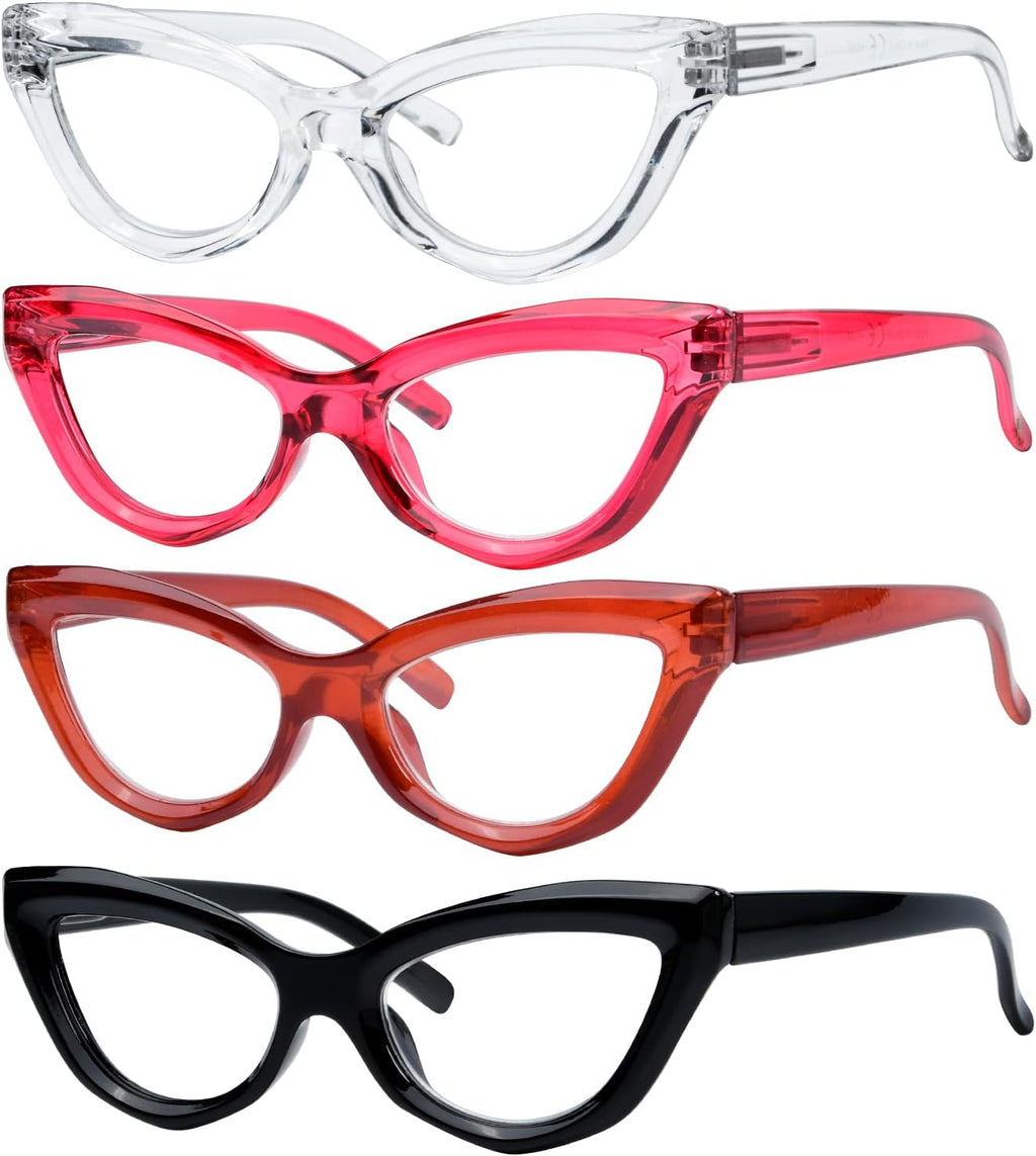 Eyekepper 4-Pack Cat-eye Style Reading Glasses for Women Chic Readers