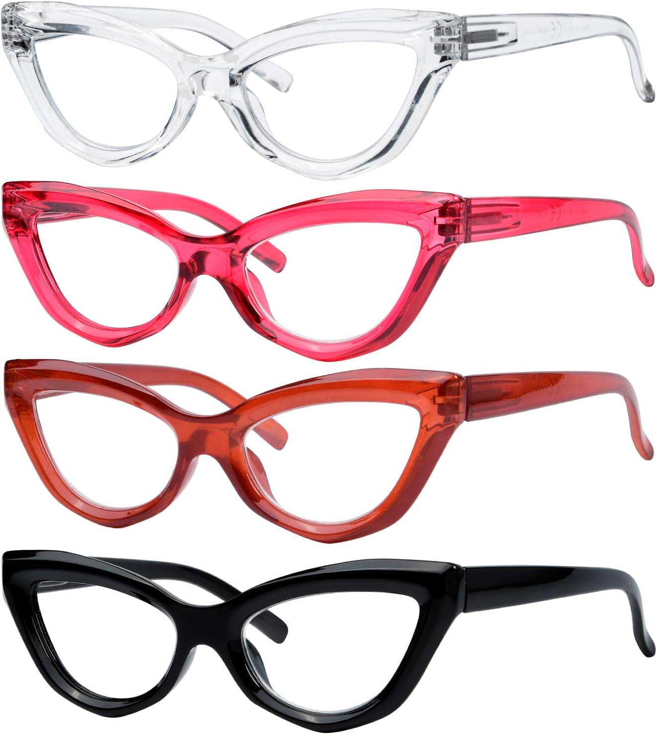 Eyekepper 4-Pack Cat-eye Style Reading Glasses for Women Chic Readers