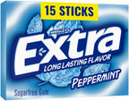 EXTRA Gum Peppermint Sugar Free Chewing Gum, Single Pack, 15 Stick