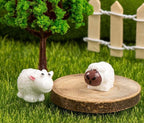 40Pcs White Miniature Sheep Figurines Mini Herd of Sheeps Figure Cake Toppers Moss Landscape Decoration DIY Terrarium Crafts Ornament，Cake and Cupcake Toppers Cake and Cupcake Toppers