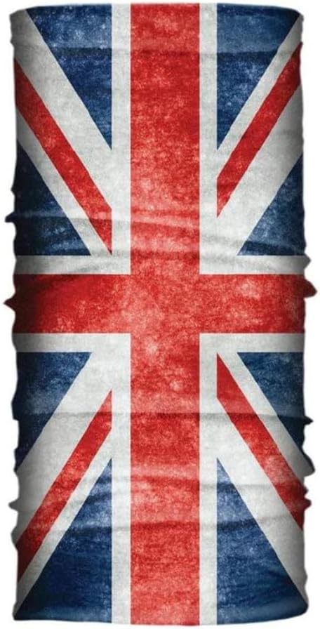 British Flag Lightweight EZ Tube - UV Protection Face Coverings, Breathable Scarf, and Wind Resistant Headwear for Men