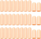 Frienda 30 Pieces Gel Finger Protector Cots Silicone Cover Cap Sleeves for Finger Cracking Trigger Support(Apricot)