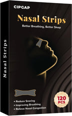 120Pcs Nasal Strips for Snoring, Extra Strength Nose Strips Breathing, Nose Tape for Sports and Sleep, Anti Snoring Strips Help Stop Snoring and Nasal Congestion Relief (Black, Standard)