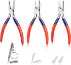 3PCS Round & Nylon Jaw Eyeglasses Frame Pliers Nose Pad Arm Adjusting Pliers Flat Nose Nylon Jaws Pliers Optical Pliers Set for Eyeglass Repair and Assembly and Adjustment Eyeglass Pliers