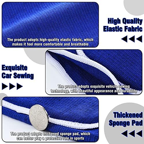 2 Pair Elbow Pads Volleyball Sport Breathable Protective Support Gel Pad Arm Compression Sleeves for Teen Girls Boys Basketball Football Skating(Black, Blue)