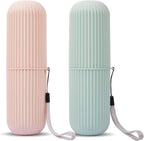 2 PCS Travel Toothbrush Case, Portable Business Trips Camping Wash Cup Holder Organizer, Unbreakable Tooth Brush Suit Organizer for Bathroom Daily Use