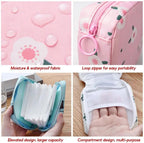 Sanitary Napkin Storage Bags, Reusable Tampon Organizer Pouch With Zipper, Portable Sanitary Bags for Feminine Products, Washable-Black