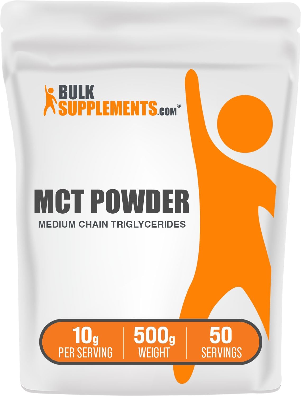 BulkSupplements.com MCT Powder - Medium Chain Triglycerides, MCT Oil Powder - Energy Supplement, Gluten Free, 10g per Serving, 500g (1.1 lbs) (Pack of 1)