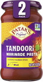 Patak’s Tandoori Marinade Paste - Mild Indian Tandoori Paste with 8 Expertly Blended Spices - Gluten-Free & Vegan - Flavorful Chicken Marinade for Grilling, Baking & BBQ Cooking - 11oz Jar (Pack of 2)
