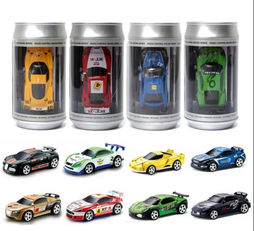 Mini RC 1:58 Scale Small Pocket Portable Micro Racing Car Can Miniature Coke Can Upgraded 2.4G Wireless Radio Remote Control for Multi-Users (Qty. 1 = 1 Can) (Green)