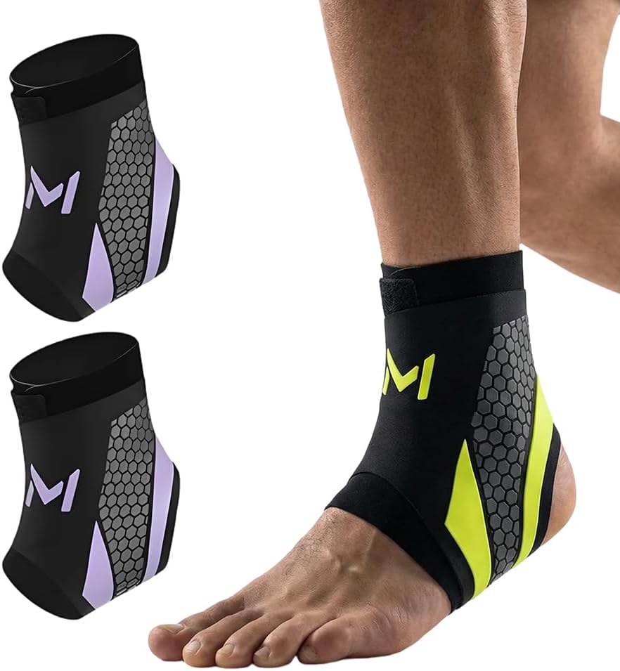 Fliwos Adjustable Elastic Ankle Brace for Men and Women, Ankle Stabilizer for Basketball Running, Breathable Compression Sleeve for Sports Recovery and Arch Support