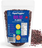 Aqua Veggies Organic Atlantic Dulse Flakes Sea Vegetable, Wild-Harvested, Sun-Dried Superfood Seaweed Snacks| Rich in Iodine, B12, Iron, Calcium, Fibre & Plant-Based Protein (1 Pound (Pack of 1))