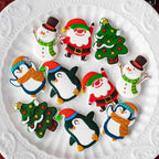 15PCS Christmas Edible Cake Topper Decorations Santa Claus Snowflakes Cupcake Toppers Decorations