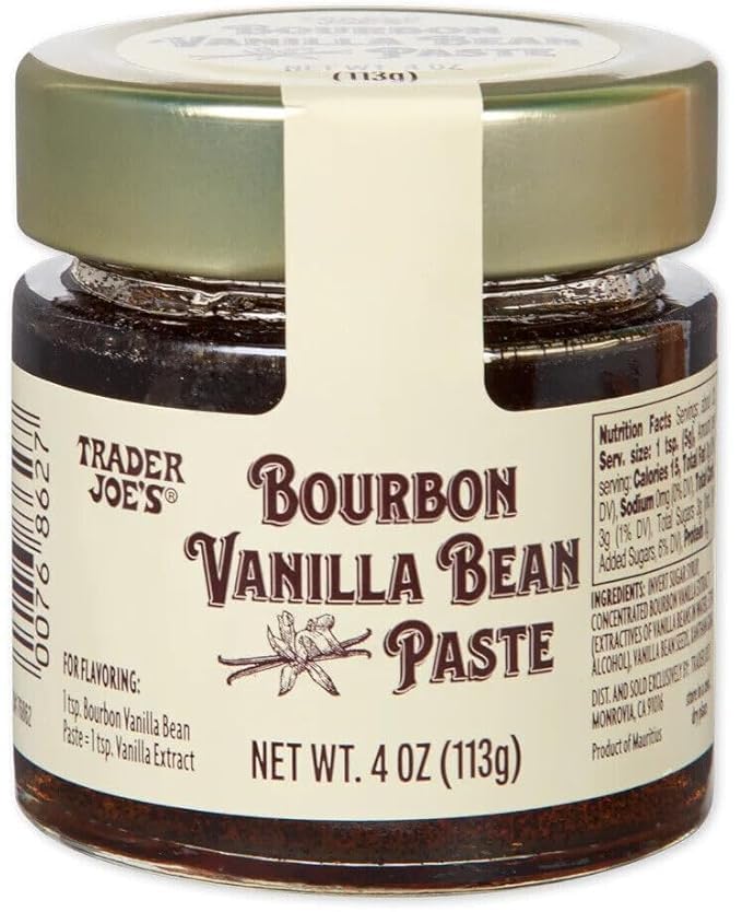 Trader Joe's Bourbon Vanilla Bean Paste – Authentic Madagascar Vanilla, Non-GMO, 4 fl oz Glass Jar