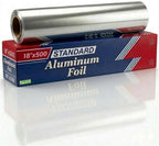 Standard Aluminum Foil Roll 18"x500' Commercial-Grade Silver Wrap for Food Service, Catering, Baking & Home Use. Durable, Tear-Resistant, Heat-Safe Industrial Foil Roll.