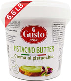 Gusto ETNA Sweet Pistachio Butter Cream, 6.6 lb (3 kg) Bulk Tub, 35% Pistachios - Pistachio Butter for filling for Knafeh Dubai Chocolate Bars and Dubai Chewey Cookie Pistachio Cream. Sweet Pistachios Spread. Sicily, Italy