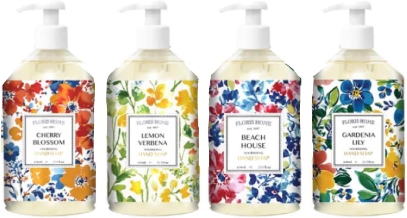 Home + Body Floris Hand Soap, 21.5 fl oz, 4-Pack