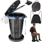 2026 Upgraded XXL 18.7"H Portable Toilet for Adults with Carring Handle for Camping, Adjustable Outdoor Toilet, Folding Collapsible Travel Potty with Storage Bag for Hiking, Tent, Boat, Beach