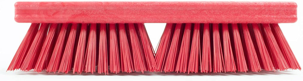 SPARTA Plastic Floor Scrub Brush, Brush Head Only, Deck Brush with ACME Standard Thread Fitting for Deck, Industrial Kitchens, and Hospitals, 10 Inches, Red