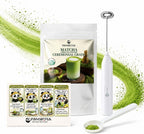 Ceremonial Grade Matcha Powder 100g/3.5oz Set, PANSIPTEA Organic Matcha Green Tea Powder Starter Kit with Frother, Smooth Matcha Powder for Matcha Latte Baking, Unsweetened Pure Matcha