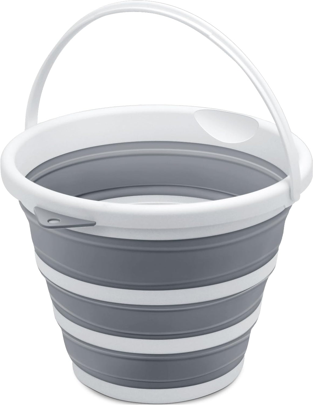 Goderewlid Collapsible Bucket 2.6 Gal/10L, Space-Saving, Portable Foldable Water Pail for Versatile Use, Home, Outdoors, Car Wash, Camping, Fishing - Grey, Single Pack