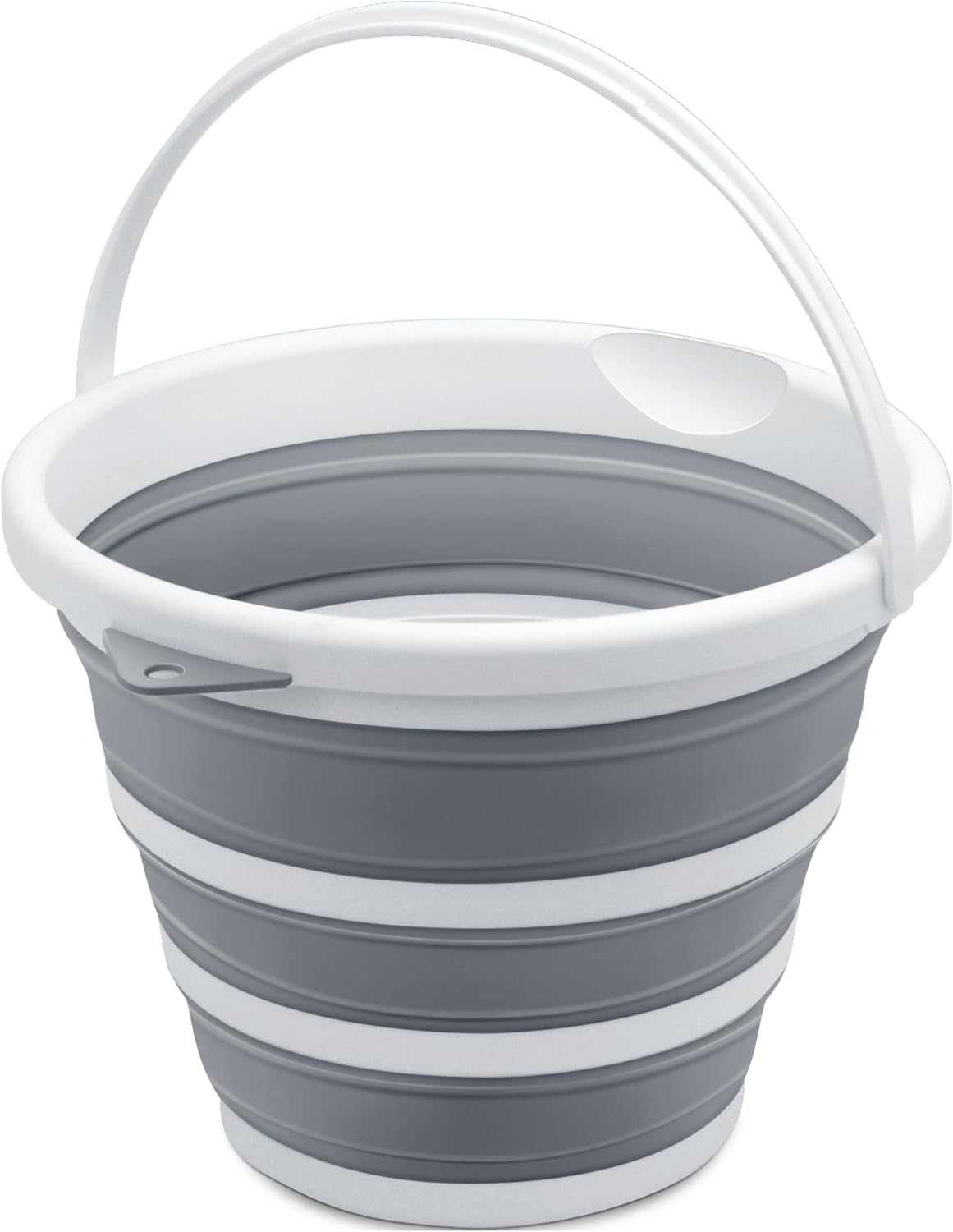 Goderewlid Collapsible Bucket 2.6 Gal/10L, Space-Saving, Portable Foldable Water Pail for Versatile Use, Home, Outdoors, Car Wash, Camping, Fishing - Grey, Single Pack
