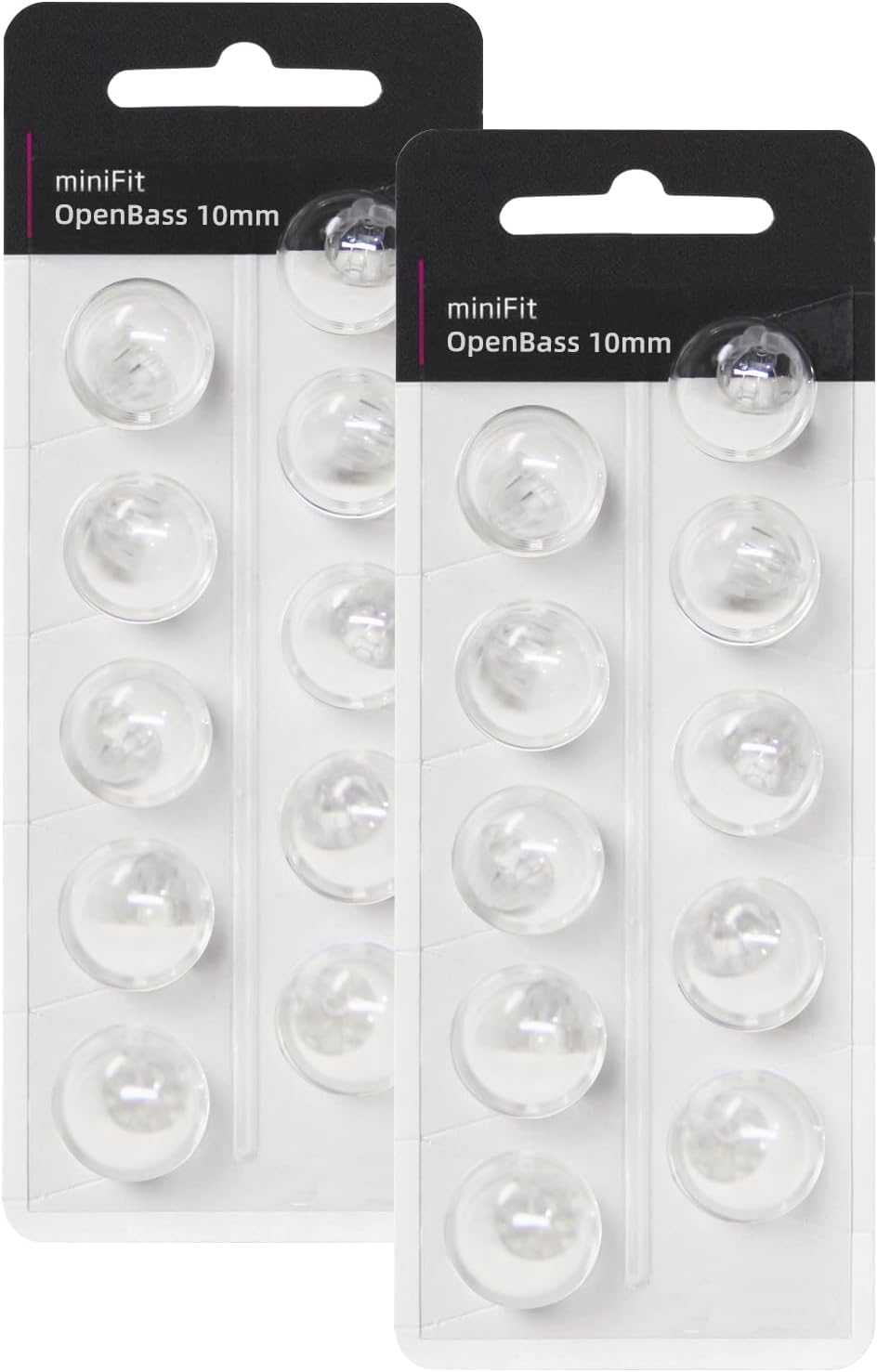 Hearing Aid Domes for Oticon Replacements, Oticon Minifit Open Bass Vent Domes (10 mm/2 Packs）, Universal Domes for Oticon Hearing Aid Supplies.