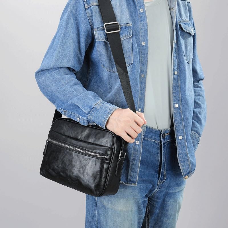 Crossbody Bag Single Shoulder Leather Grab Print Men's Backpack