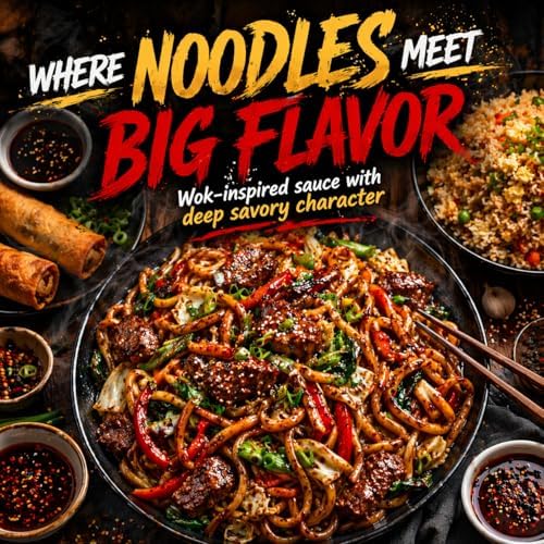 Legend Cookhouse Chinese Lo Mein Sauce, Chow Mein Stir Fry Sauce for Noodles, Fried Rice, Vegetables, Chicken, Beef & Shrimp, Authentic Guyanese Chinese Fusion Flavor, 12 Oz Bottle