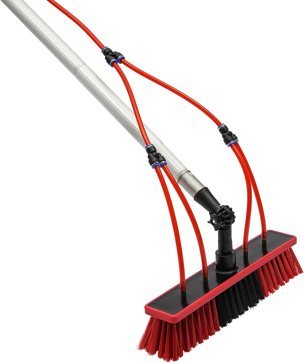 26 Feet Reach Solar Panel Cleaning Brush & Pole Water Fed Pole Kit,Suitable for Solar Photovoltaic Panel Cleanin, High Windows Cleaning and Cleaning Cars Trucks Vans Caravans Windows