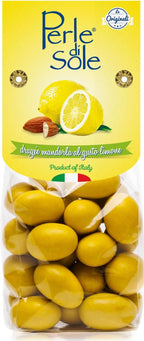 Perle di Sole Lemon Chocolate Covered Almonds - White Chocolate Lemon Almonds (5.29 oz.) Single Pack - Italian Food Products and Treats from Italy