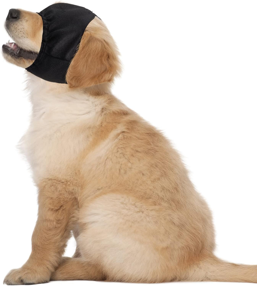 Xuniea Dog Calming Cap Dog Blindfold Shading Eye Cover Pet Anxiety Mask Muzzle Noise Ear Muffs for Noise Cancelling Grooming Anti Car Sickness(Small)
