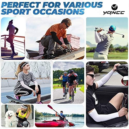 YQXCC 4 Pairs Arm Sleeves for Men Women | UPF 50 Cooling UV Sun Protection | Sports Compression Sleeves