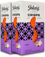 Roasted Garlic Rye Crisps 2 Boxes x 90g – Crunchy Snack for Dips, Soups & Salads, Party Snack, Toasted Bread Crisps, Better Than Nachos, European Rye Chips (2 Pack, Roasted Garlic)