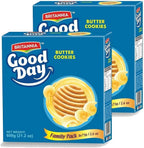 Britannia Good Day Butter Cookies Family Pack 21.2oz (600g) - Breakfast & Tea Time Snacks - Delicious Grocery Cookies (Pack of 2)